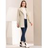 imageAllegra K Womens Lapel Collar Buttoned Outwear Elegant Work Notch Trench Winter CoatsBeige