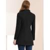 imageAllegra K Womens Lapel Collar Buttoned Outwear Elegant Work Notch Trench Winter CoatsBlack