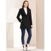 imageAllegra K Womens Lapel Collar Buttoned Outwear Elegant Work Notch Trench Winter CoatsBlack