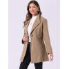 imageAllegra K Womens Lapel Collar Buttoned Outwear Elegant Work Notch Trench Winter CoatsDark Beige