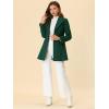 imageAllegra K Womens Lapel Collar Buttoned Outwear Elegant Work Notch Trench Winter CoatsDark Green