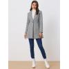 imageAllegra K Womens Lapel Collar Buttoned Outwear Elegant Work Notch Trench Winter CoatsGrey