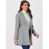 imageAllegra K Womens Lapel Collar Buttoned Outwear Elegant Work Notch Trench Winter CoatsGrey