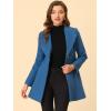 imageAllegra K Womens Lapel Collar Buttoned Outwear Elegant Work Notch Trench Winter CoatsGrey Blue