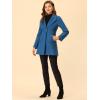 imageAllegra K Womens Lapel Collar Buttoned Outwear Elegant Work Notch Trench Winter CoatsGrey Blue
