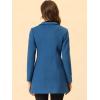 imageAllegra K Womens Lapel Collar Buttoned Outwear Elegant Work Notch Trench Winter CoatsGrey Blue