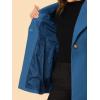 imageAllegra K Womens Lapel Collar Buttoned Outwear Elegant Work Notch Trench Winter CoatsGrey Blue