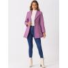 imageAllegra K Womens Lapel Collar Buttoned Outwear Elegant Work Notch Trench Winter CoatsGrey Purple
