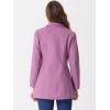 imageAllegra K Womens Lapel Collar Buttoned Outwear Elegant Work Notch Trench Winter CoatsGrey Purple