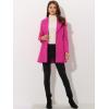 imageAllegra K Womens Lapel Collar Buttoned Outwear Elegant Work Notch Trench Winter CoatsHot Pink