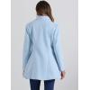 imageAllegra K Womens Lapel Collar Buttoned Outwear Elegant Work Notch Trench Winter CoatsLight Blue