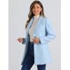 imageAllegra K Womens Lapel Collar Buttoned Outwear Elegant Work Notch Trench Winter CoatsLight Blue