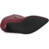 imageAllegra K Womens Pointy Toe Buckle Stiletto Heel Knee High BootsBurgundy