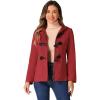 imageAllegra K Womens Casual Winter Outwear Hooded Button Peacoat Toggle Duffle CoatRed