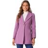 imageAllegra K Womens Lapel Collar Buttoned Outwear Elegant Work Notch Trench Winter CoatsGrey Purple