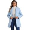 imageAllegra K Womens Lapel Collar Buttoned Outwear Elegant Work Notch Trench Winter CoatsLight Blue