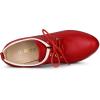 imageAllegra K Womens Platform Lace Up Chunky Heels Ankle BootsRed