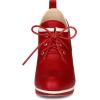 imageAllegra K Womens Platform Lace Up Chunky Heels Ankle BootsRed