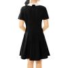 imageAllegra K Womens Short Sleeve Peter Pan Collar Cute Dress Casual Flare Skater Mini Dress Maid CostumeBlack