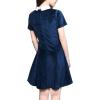 imageAllegra K Womens Short Sleeve Peter Pan Collar Cute Dress Casual Flare Skater Mini Dress Maid CostumeBlue