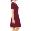 imageAllegra K Womens Short Sleeve Peter Pan Collar Cute Dress Casual Flare Skater Mini Dress Maid CostumeBurgundy