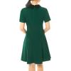imageAllegra K Womens Short Sleeve Peter Pan Collar Cute Dress Casual Flare Skater Mini Dress Maid CostumeGreen