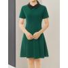 imageAllegra K Womens Short Sleeve Peter Pan Collar Cute Dress Casual Flare Skater Mini Dress Maid CostumeGreen