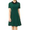 imageAllegra K Womens Short Sleeve Peter Pan Collar Cute Dress Casual Flare Skater Mini Dress Maid CostumeGreen