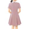 imageAllegra K Womens Short Sleeve Peter Pan Collar Cute Dress Casual Flare Skater Mini Dress Maid CostumePink