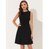 imageAllegra K Womens Work Dress Round Neck Solid Color Sleeveless ALine Casual Office DressesBlack