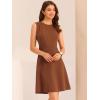 imageAllegra K Womens Work Dress Round Neck Solid Color Sleeveless ALine Casual Office DressesBrown