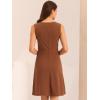 imageAllegra K Womens Work Dress Round Neck Solid Color Sleeveless ALine Casual Office DressesBrown