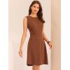 imageAllegra K Womens Work Dress Round Neck Solid Color Sleeveless ALine Casual Office DressesBrown