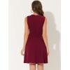 imageAllegra K Womens Work Dress Round Neck Solid Color Sleeveless ALine Casual Office DressesBurgundy