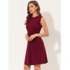 imageAllegra K Womens Work Dress Round Neck Solid Color Sleeveless ALine Casual Office DressesBurgundy