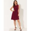 imageAllegra K Womens Work Dress Round Neck Solid Color Sleeveless ALine Casual Office DressesBurgundy