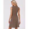 imageAllegra K Womens Work Dress Round Neck Solid Color Sleeveless ALine Casual Office DressesCoffee