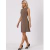 imageAllegra K Womens Work Dress Round Neck Solid Color Sleeveless ALine Casual Office DressesCoffee