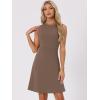 imageAllegra K Womens Work Dress Round Neck Solid Color Sleeveless ALine Casual Office DressesCoffee