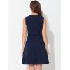 imageAllegra K Womens Work Dress Round Neck Solid Color Sleeveless ALine Casual Office DressesDark Blue