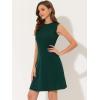 imageAllegra K Womens Work Dress Round Neck Solid Color Sleeveless ALine Casual Office DressesDark Green