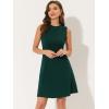 imageAllegra K Womens Work Dress Round Neck Solid Color Sleeveless ALine Casual Office DressesDark Green