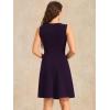 imageAllegra K Womens Work Dress Round Neck Solid Color Sleeveless ALine Casual Office DressesDark Purple