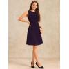 imageAllegra K Womens Work Dress Round Neck Solid Color Sleeveless ALine Casual Office DressesDark Purple