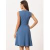 imageAllegra K Womens Work Dress Round Neck Solid Color Sleeveless ALine Casual Office DressesGrayish Blue
