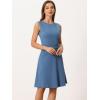 imageAllegra K Womens Work Dress Round Neck Solid Color Sleeveless ALine Casual Office DressesGrayish Blue