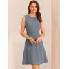 imageAllegra K Womens Work Dress Round Neck Solid Color Sleeveless ALine Casual Office DressesGrey