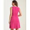 imageAllegra K Womens Work Dress Round Neck Solid Color Sleeveless ALine Casual Office DressesHot Pink