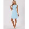 imageAllegra K Womens Work Dress Round Neck Solid Color Sleeveless ALine Casual Office DressesLight Blue