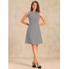 imageAllegra K Womens Work Dress Round Neck Solid Color Sleeveless ALine Casual Office DressesLight Grey
